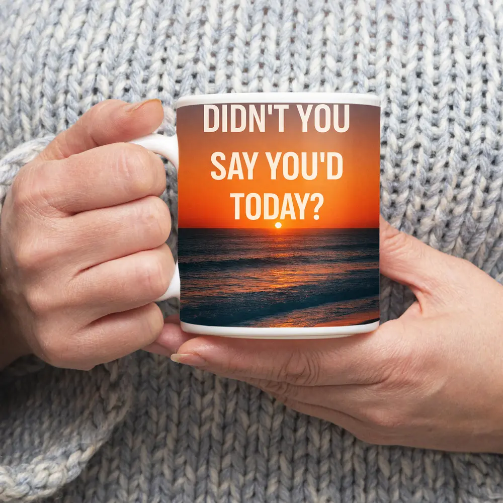 Discipline Quote Sunset Ocean Beach Art – Mugs