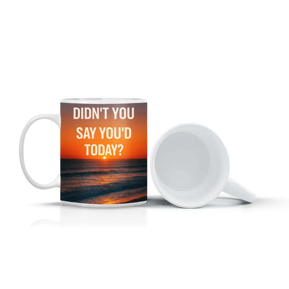 Discipline Quote Sunset Ocean Beach Art – Mugs
