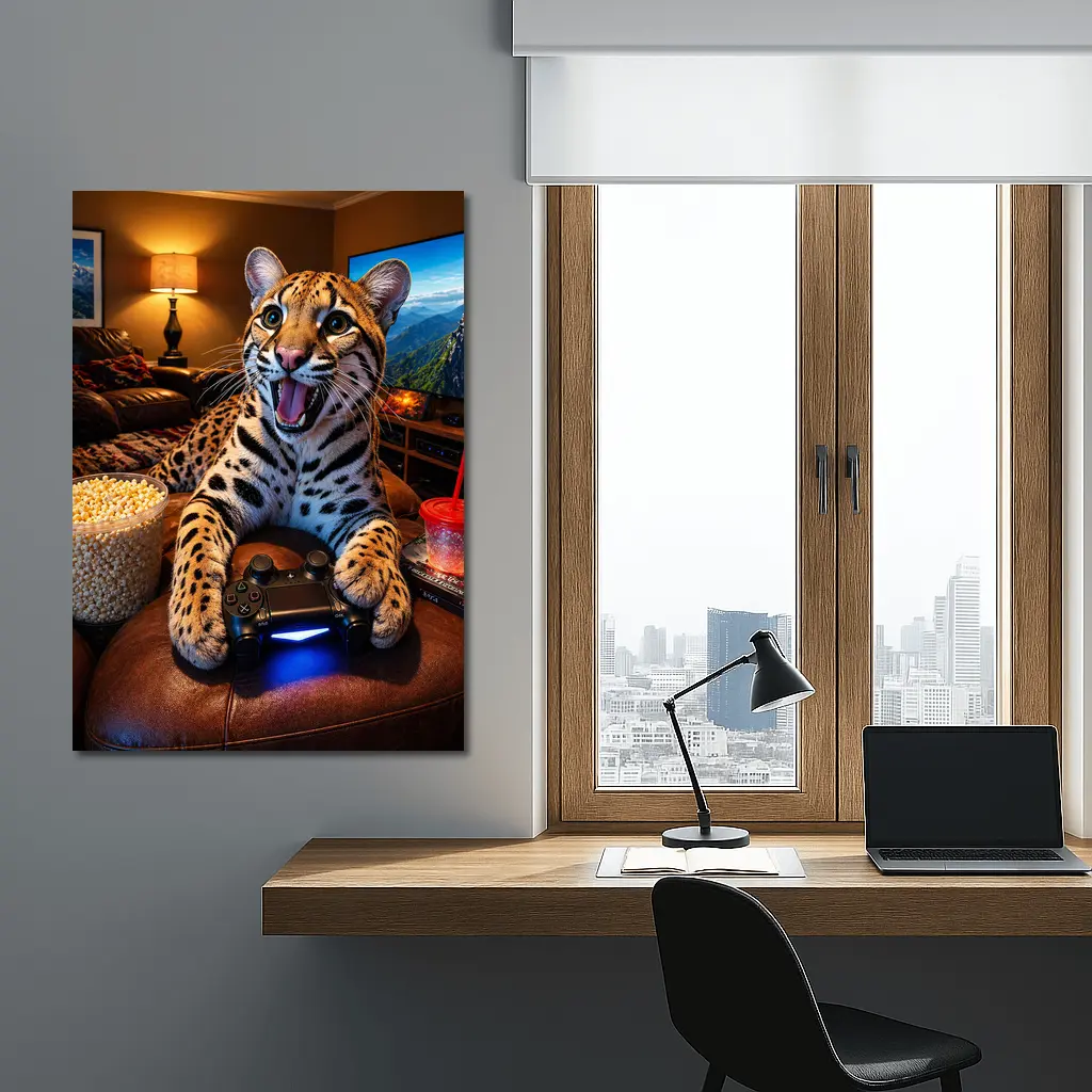 Ocelot Gaming Controller Cozy Living Room – Wall Art