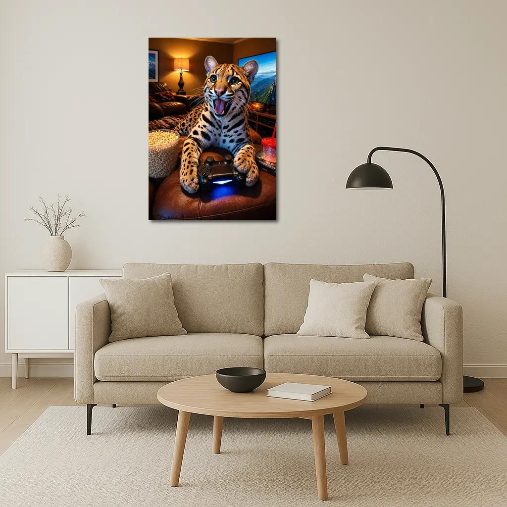 Ocelot Gaming Controller Cozy Living Room – Wall Art