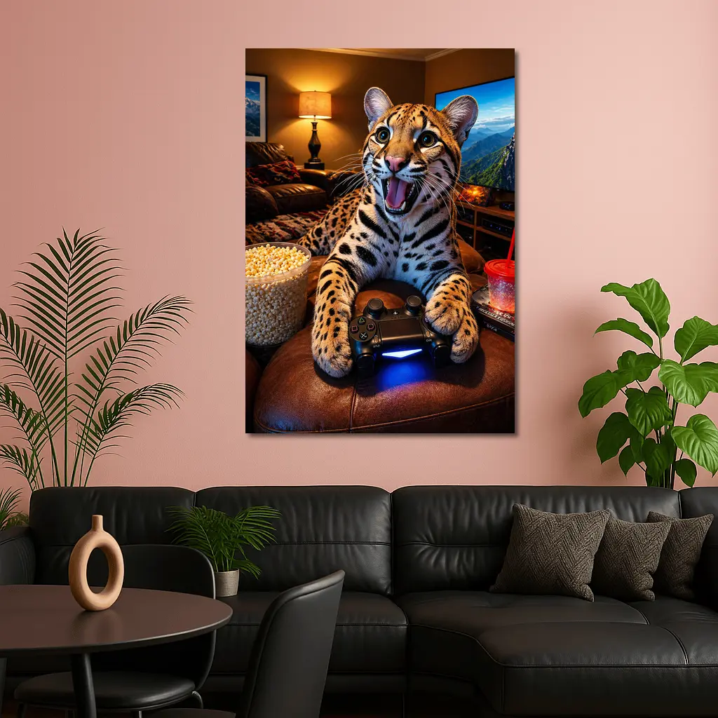 Ocelot Gaming Controller Cozy Living Room – Wall Art