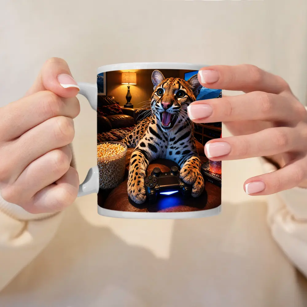 Ocelot Gaming Controller Cozy Living Room – Mugs
