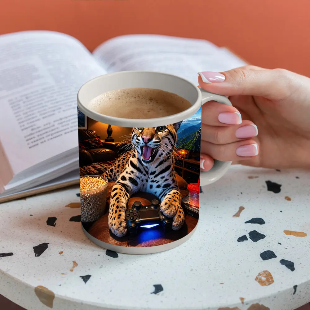 Ocelot Gaming Controller Cozy Living Room – Mugs