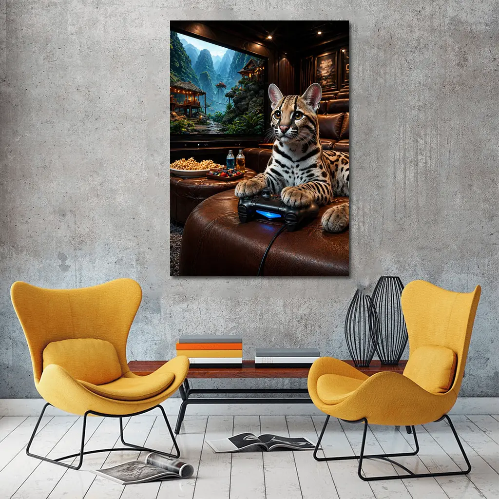 Ocelot Gaming Controller Home Theater Room – Wall Art