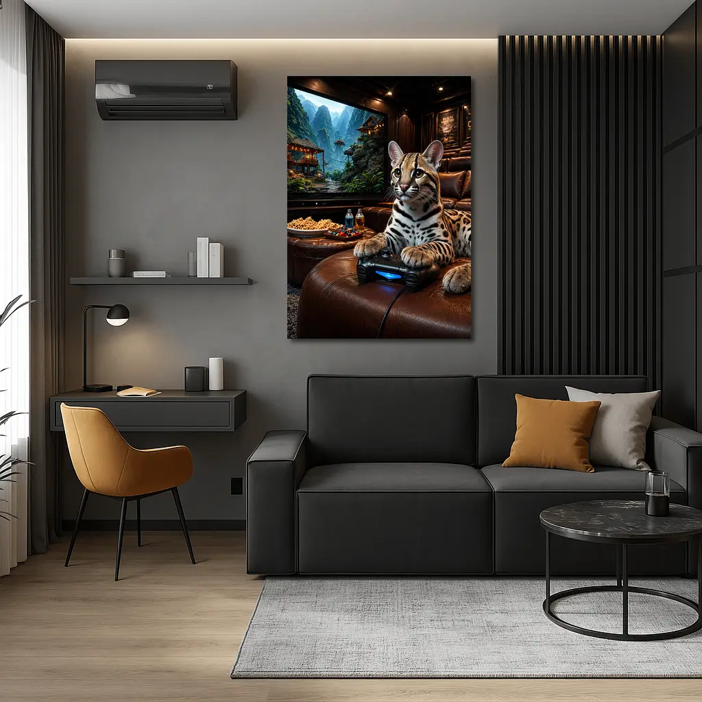 Ocelot Gaming Controller Home Theater Room – Wall Art