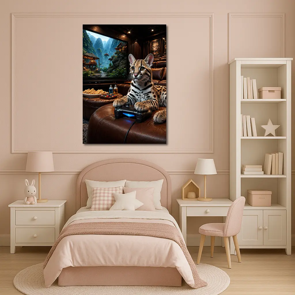 Ocelot Gaming Controller Home Theater Room – Wall Art