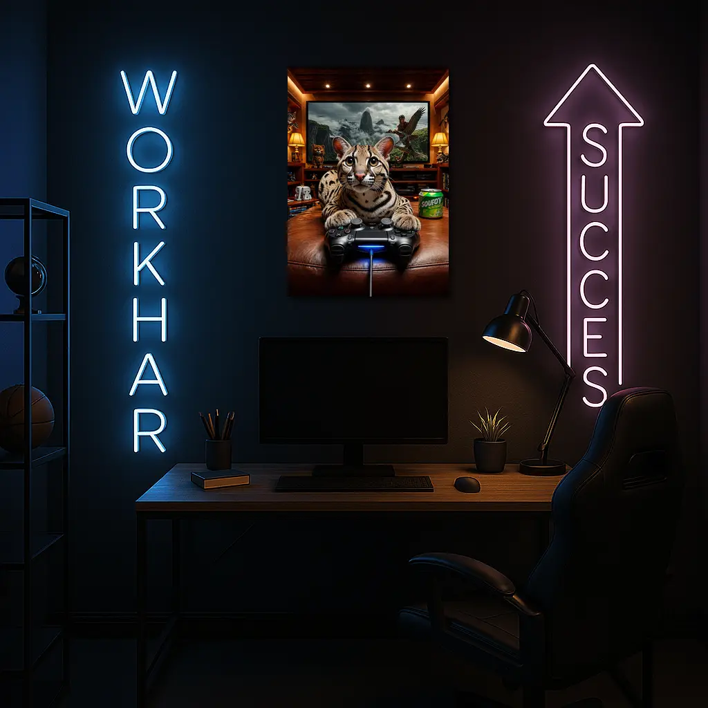 Ocelot Gaming Controller Home Theater Room – Wall Art