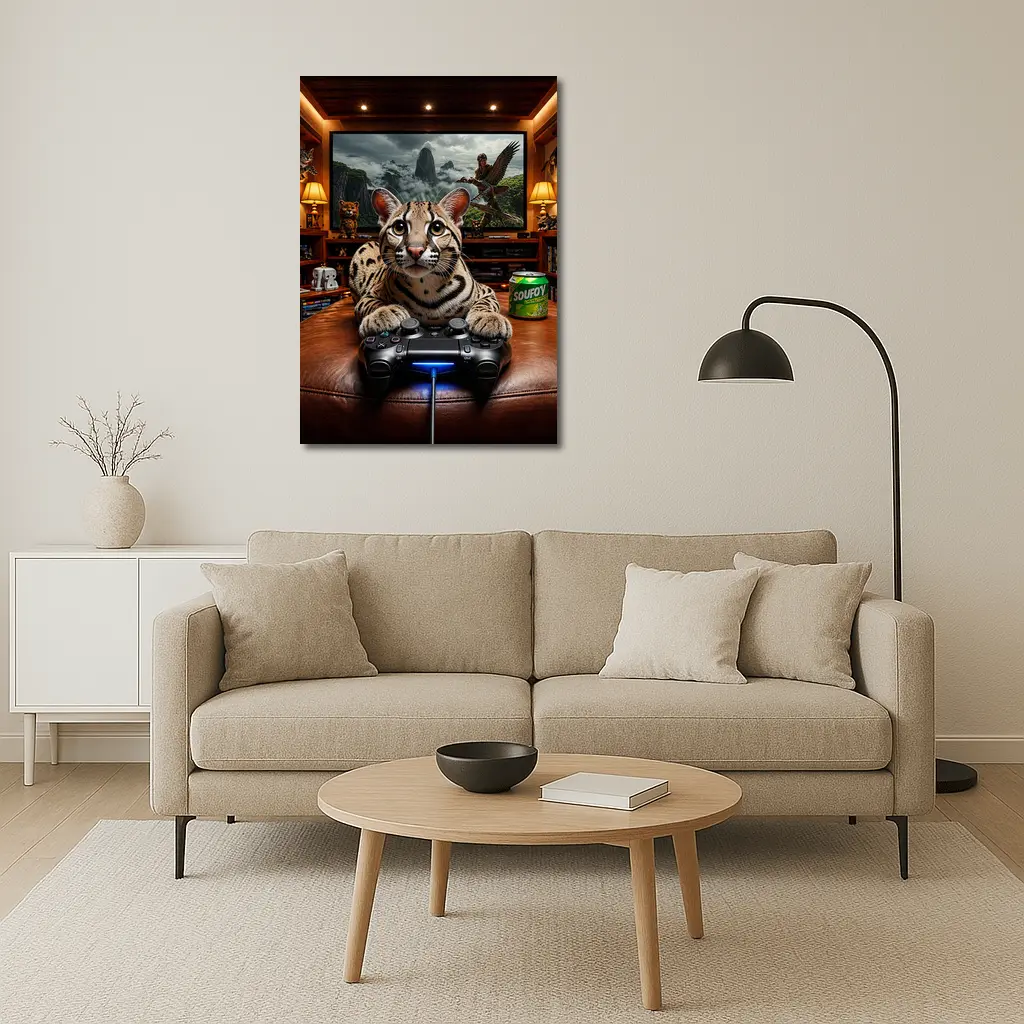 Ocelot Gaming Controller Home Theater Room – Wall Art