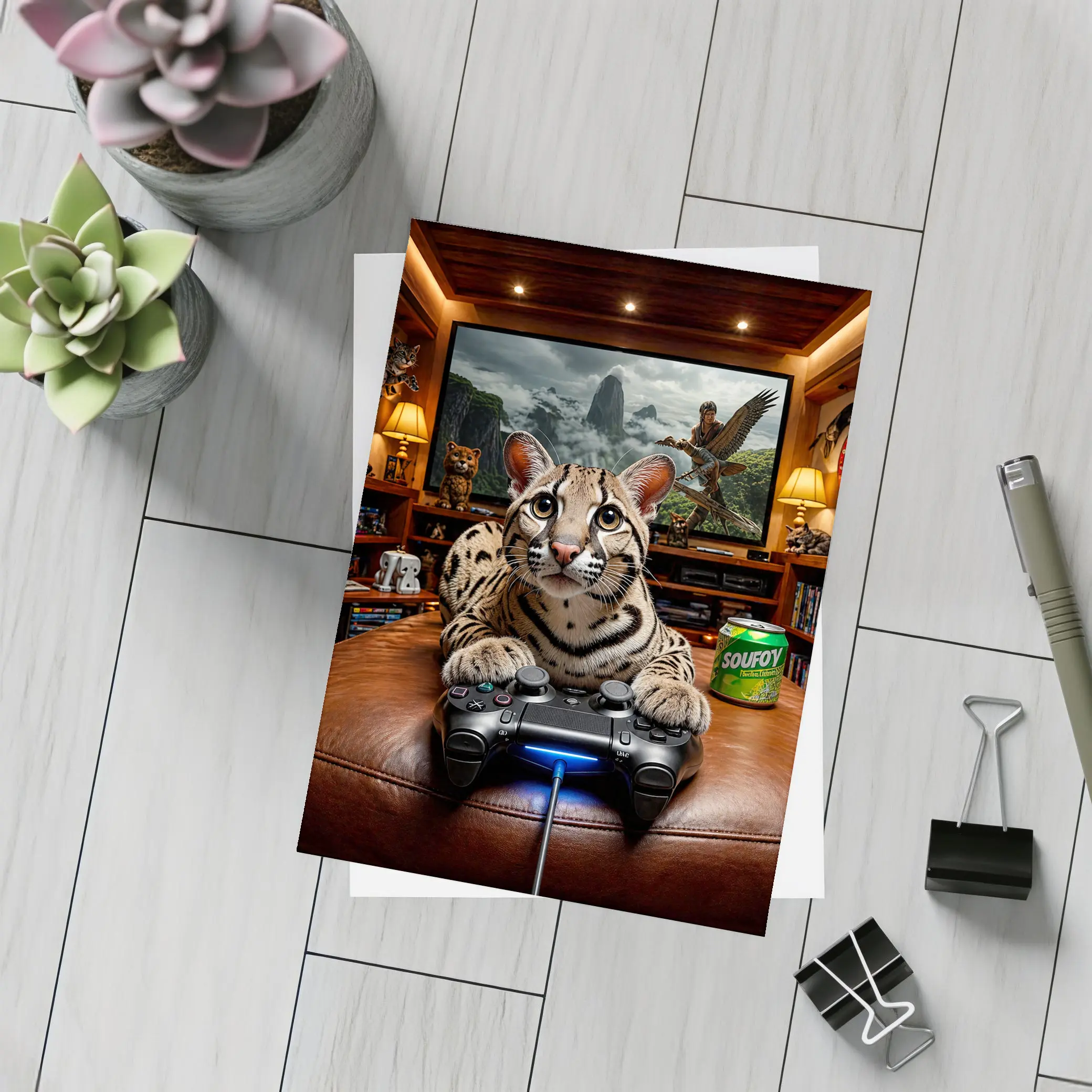 Ocelot Gaming Controller Home Theater Room – Postcards