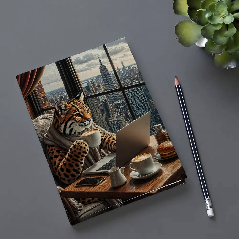 Ocelot Working Laptop New York City View – Notebooks