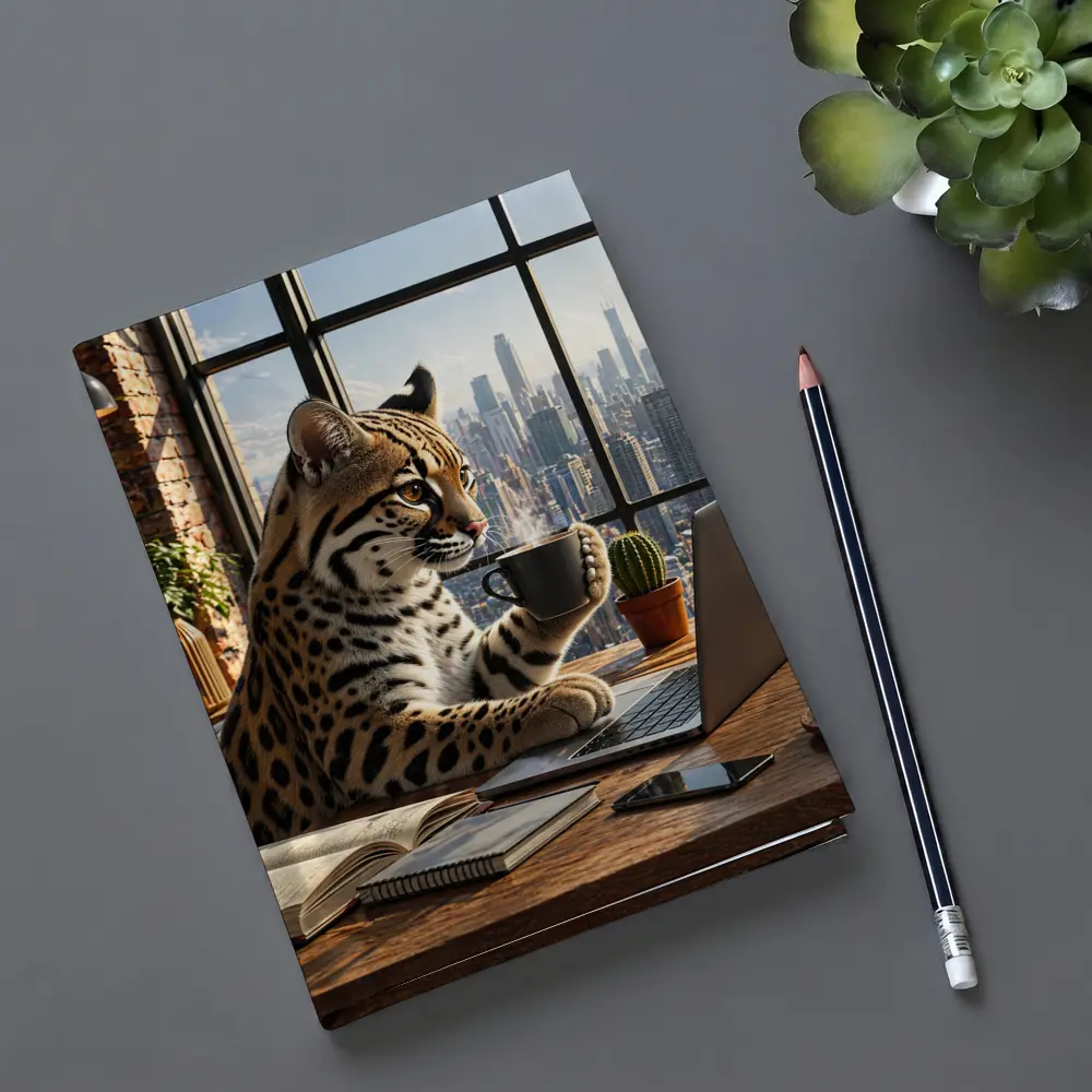 Ocelot Working Laptop Coffee City View – Notebooks