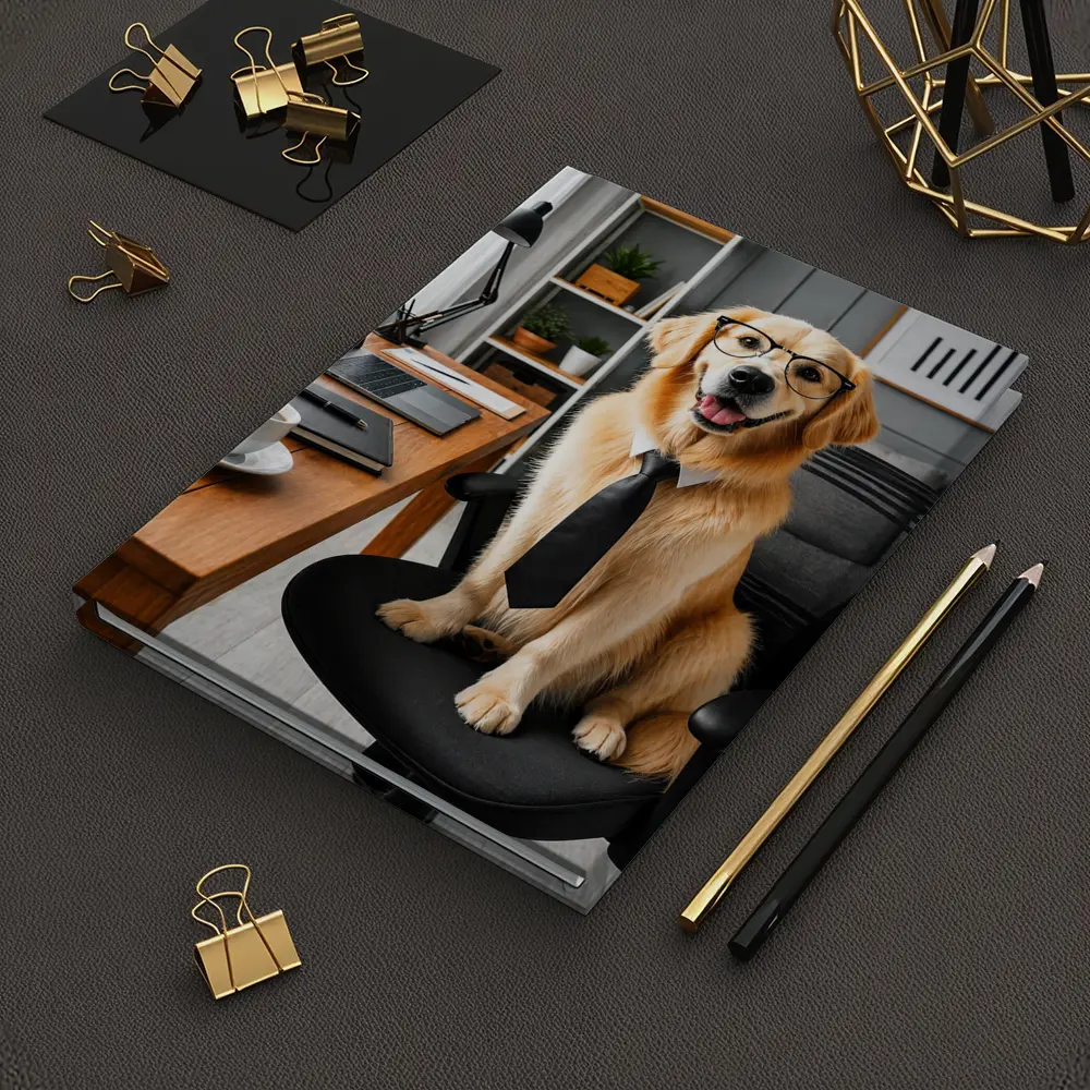 Golden Retriever Office Dog Glasses Tie – Notebooks