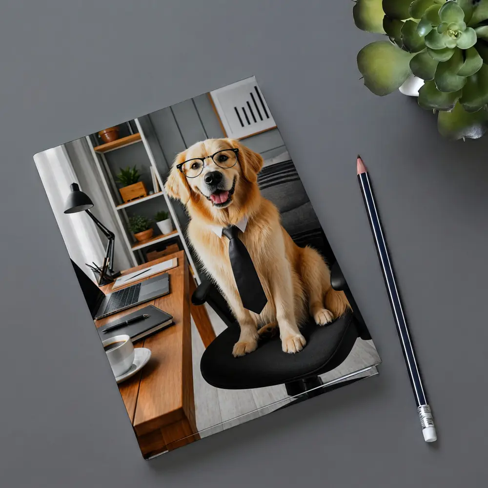 Golden Retriever Office Dog Glasses Tie – Notebooks