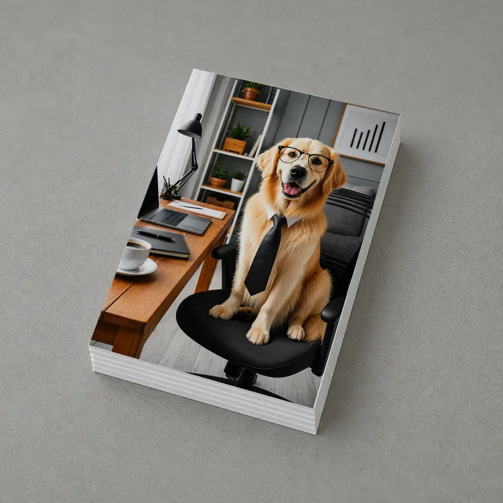 Golden Retriever Office Dog Glasses Tie – Postcards
