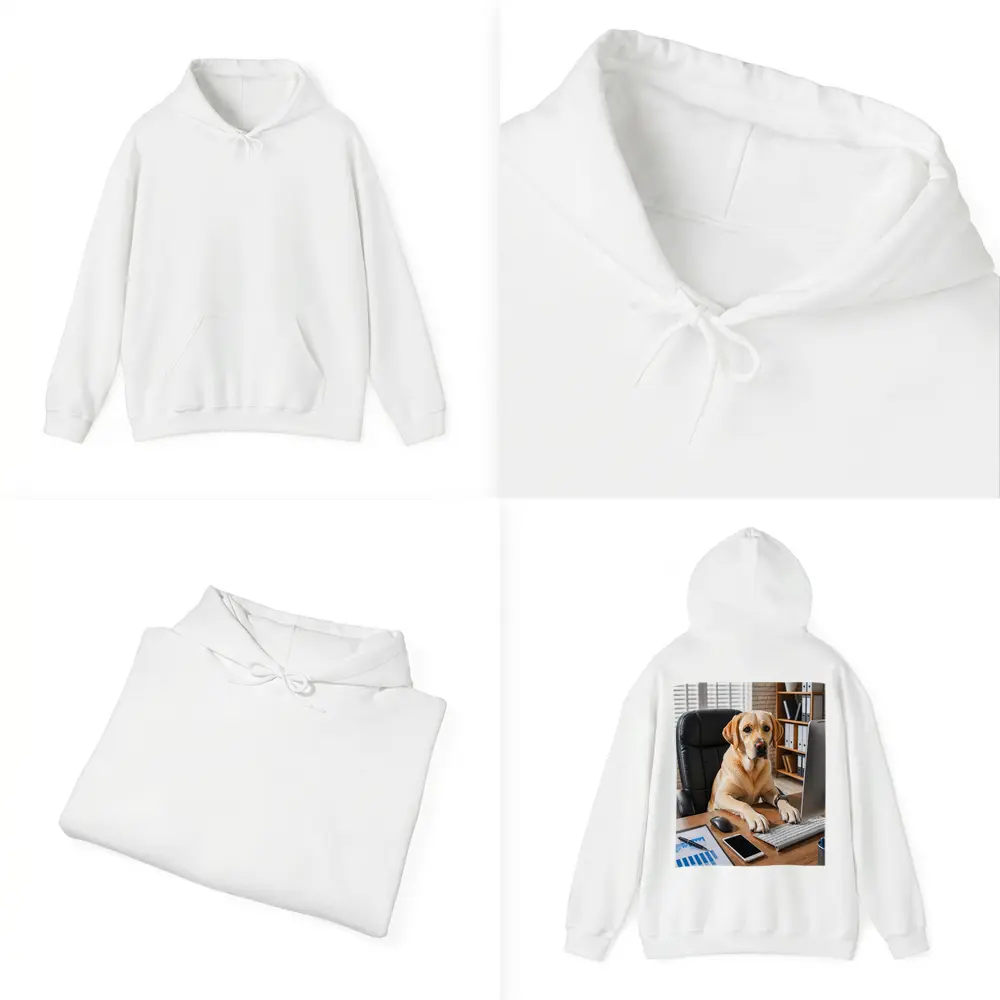 Labrador Retriever Working At Office Desk – Hoodies