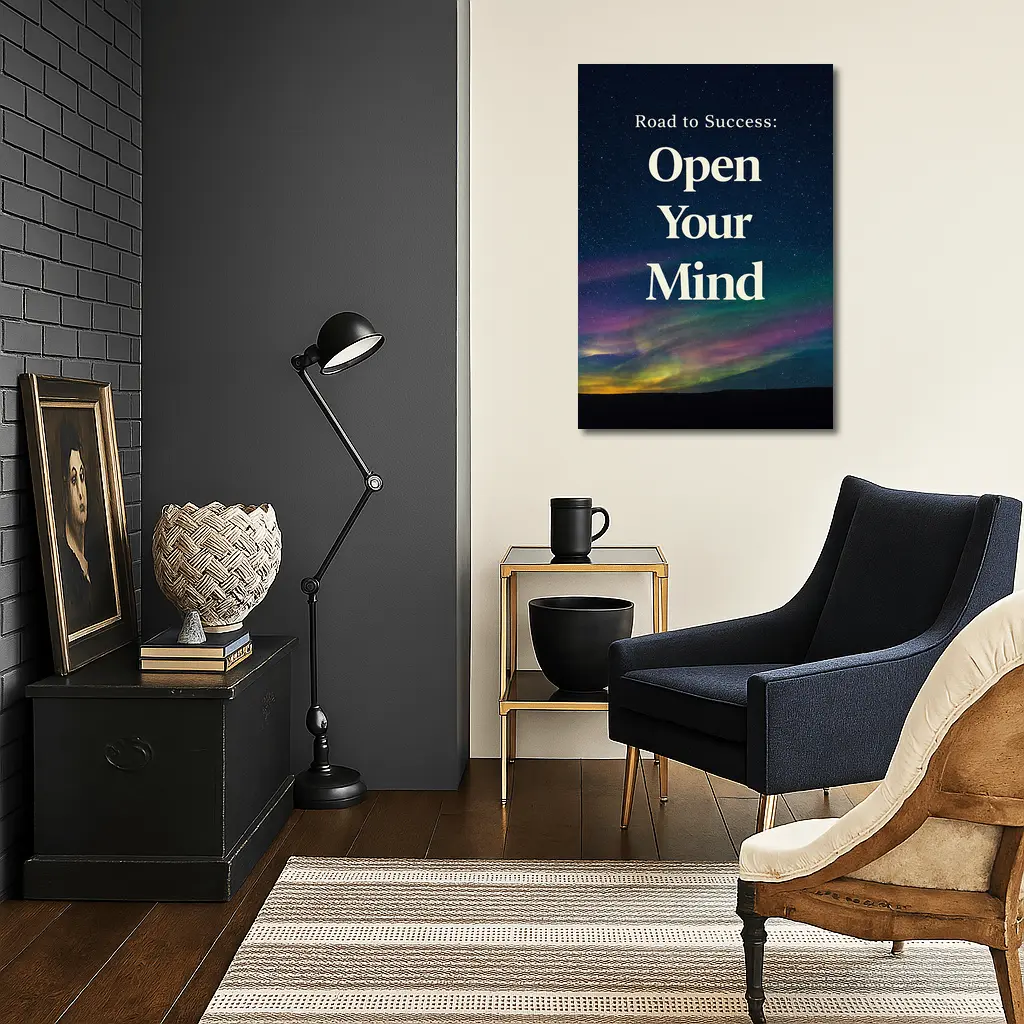 Open Your Mind Road to Success Quote – Wall Art