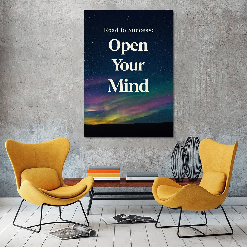Open Your Mind Road to Success Quote – Wall Art