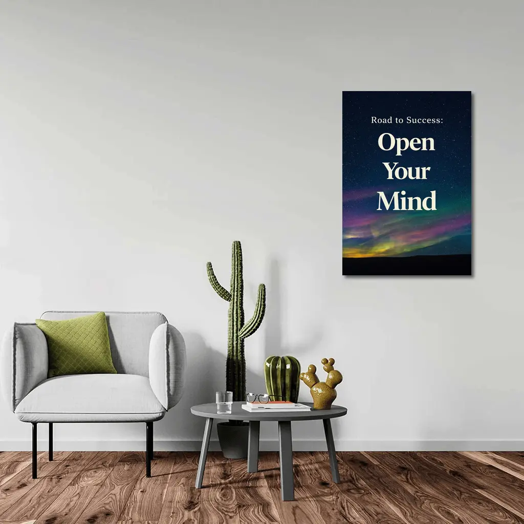Open Your Mind Road to Success Quote – Wall Art