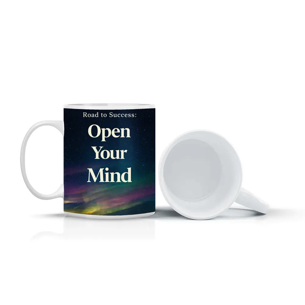 Open Your Mind Road to Success Quote – Mugs