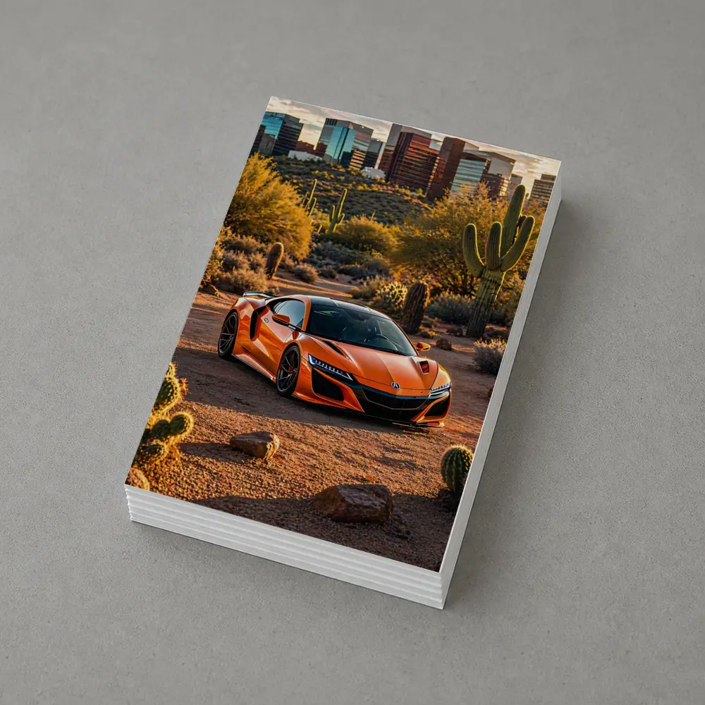 Acura NSX Orange Desert City Skyline – Postcards