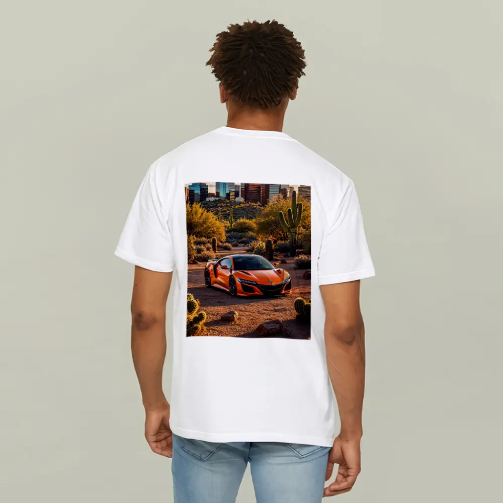 Acura NSX Orange Desert City Skyline – T-Shirts