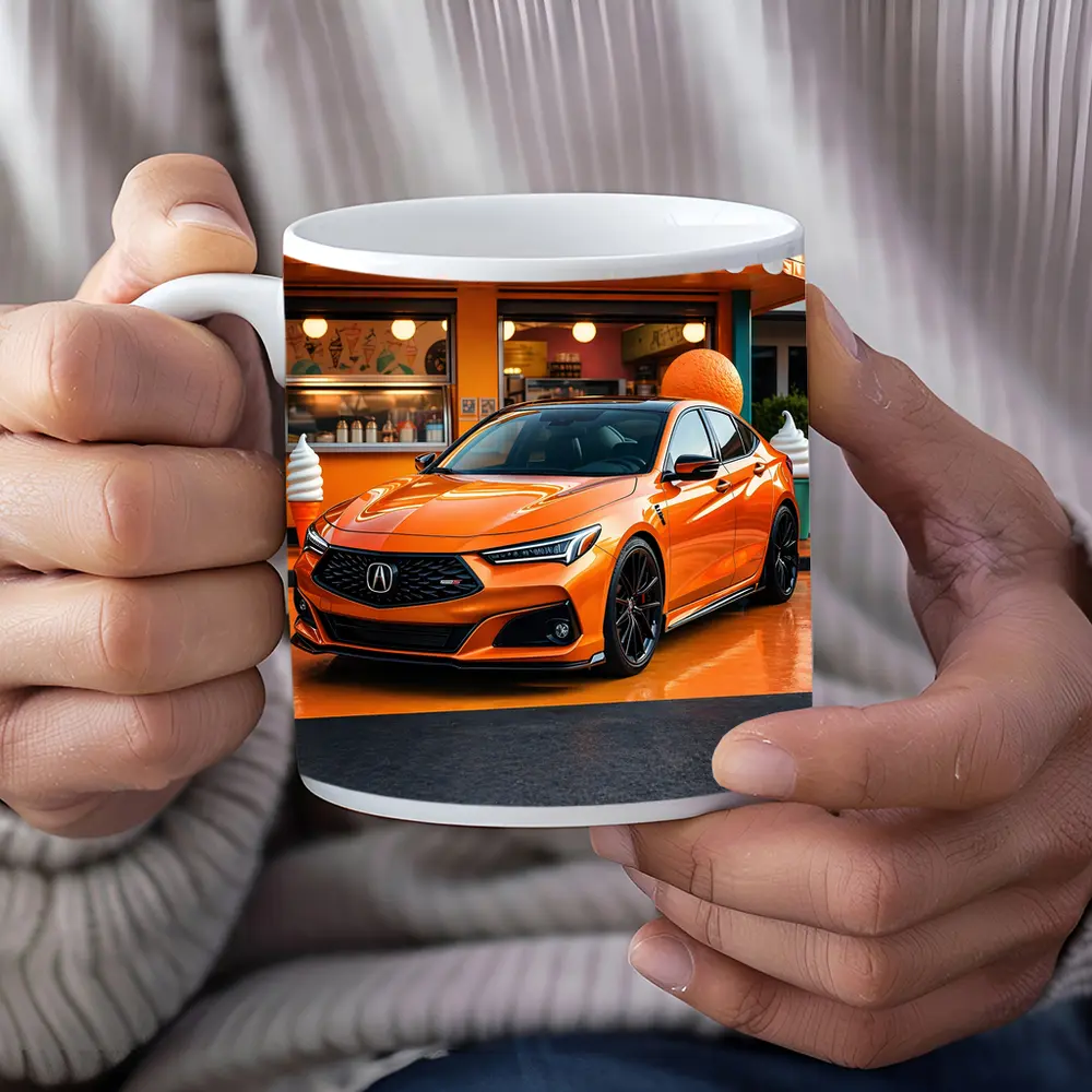 Acura TLX Orange Sports Sedan Ice Cream Shop – Mugs