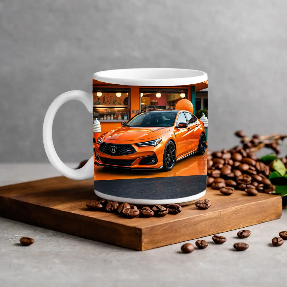 Acura TLX Orange Sports Sedan Ice Cream Shop – Mugs
