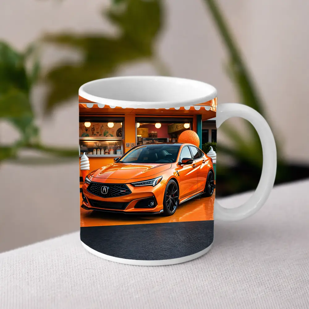 Acura TLX Orange Sports Sedan Ice Cream Shop – Mugs
