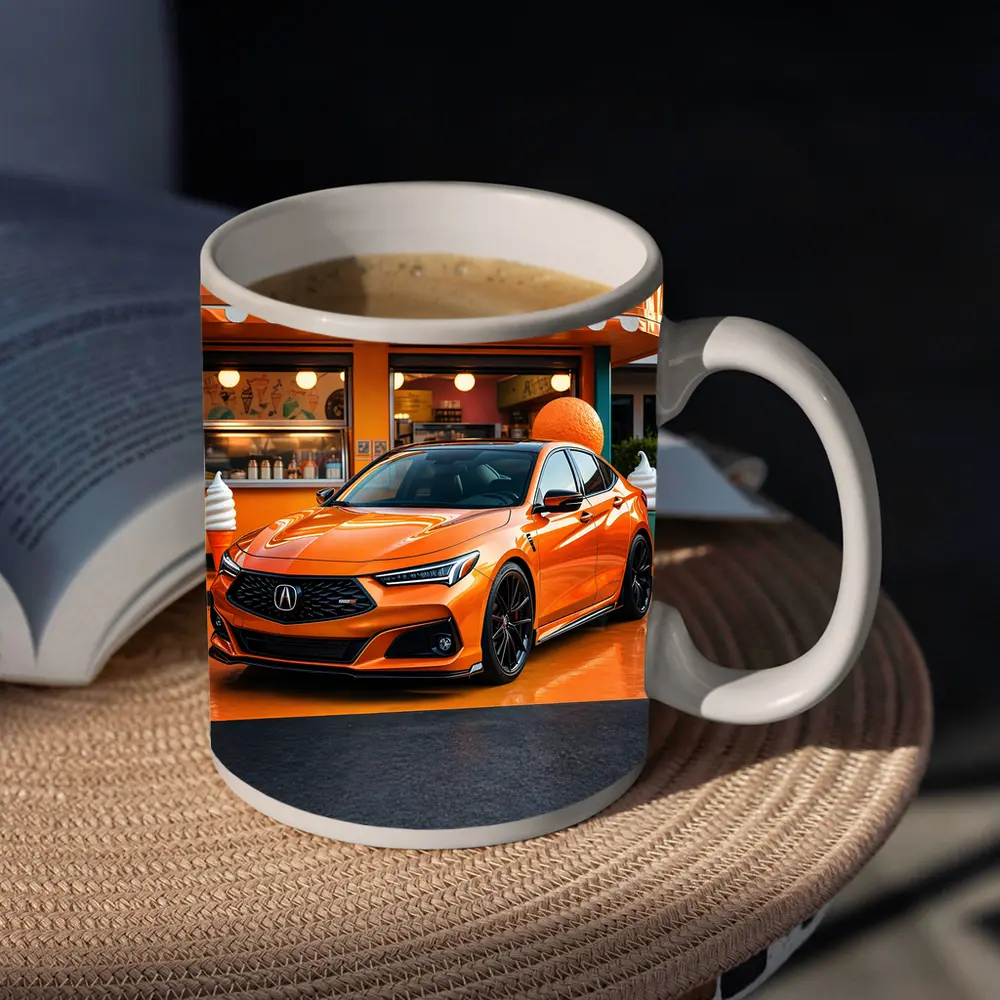 Acura TLX Orange Sports Sedan Ice Cream Shop – Mugs