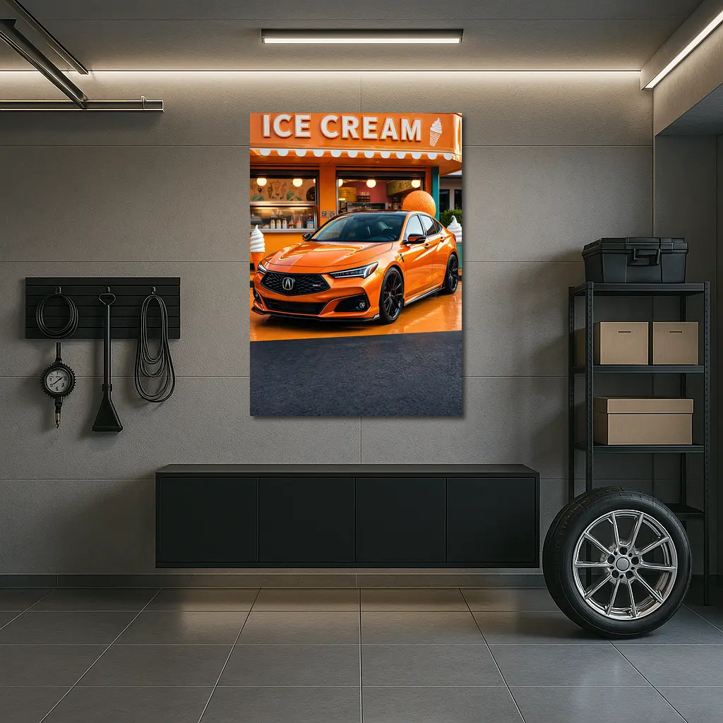 Acura TLX Orange Sports Sedan Ice Cream Shop – Wall Art