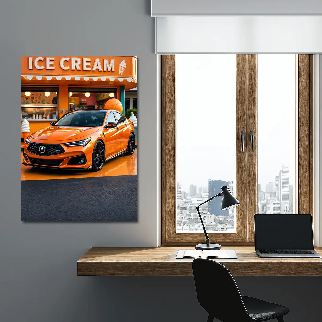 Acura TLX Orange Sports Sedan Ice Cream Shop – Wall Art