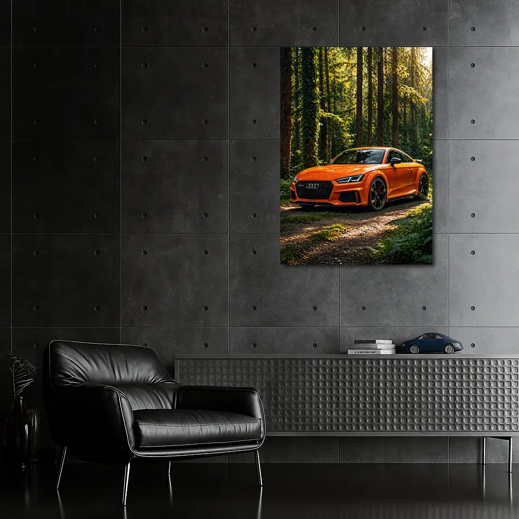Audi TT RS Orange Forest Sunlight – Wall Art