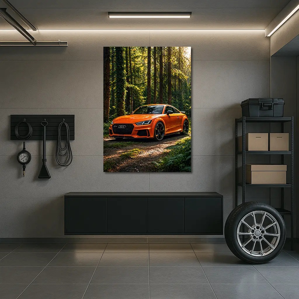 Audi TT RS Orange Forest Sunlight – Wall Art