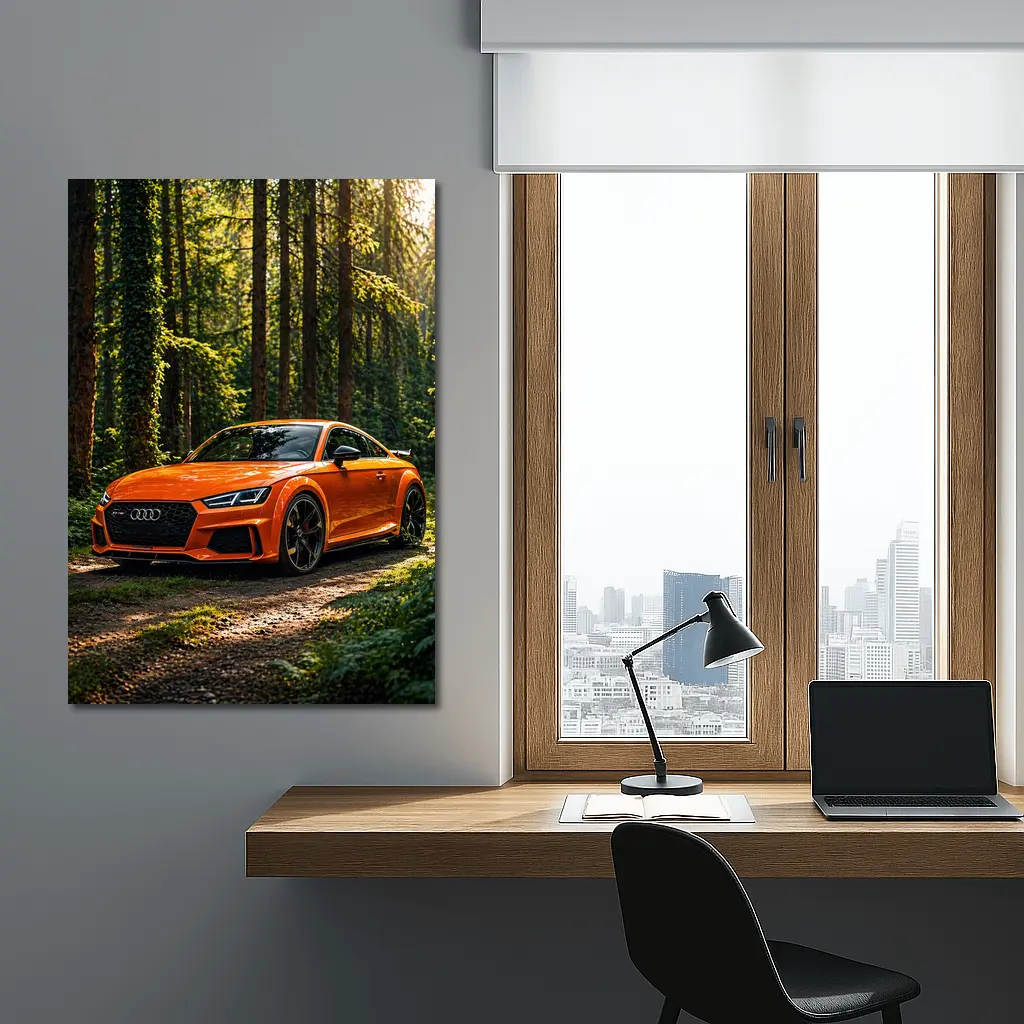 Audi TT RS Orange Forest Sunlight – Wall Art