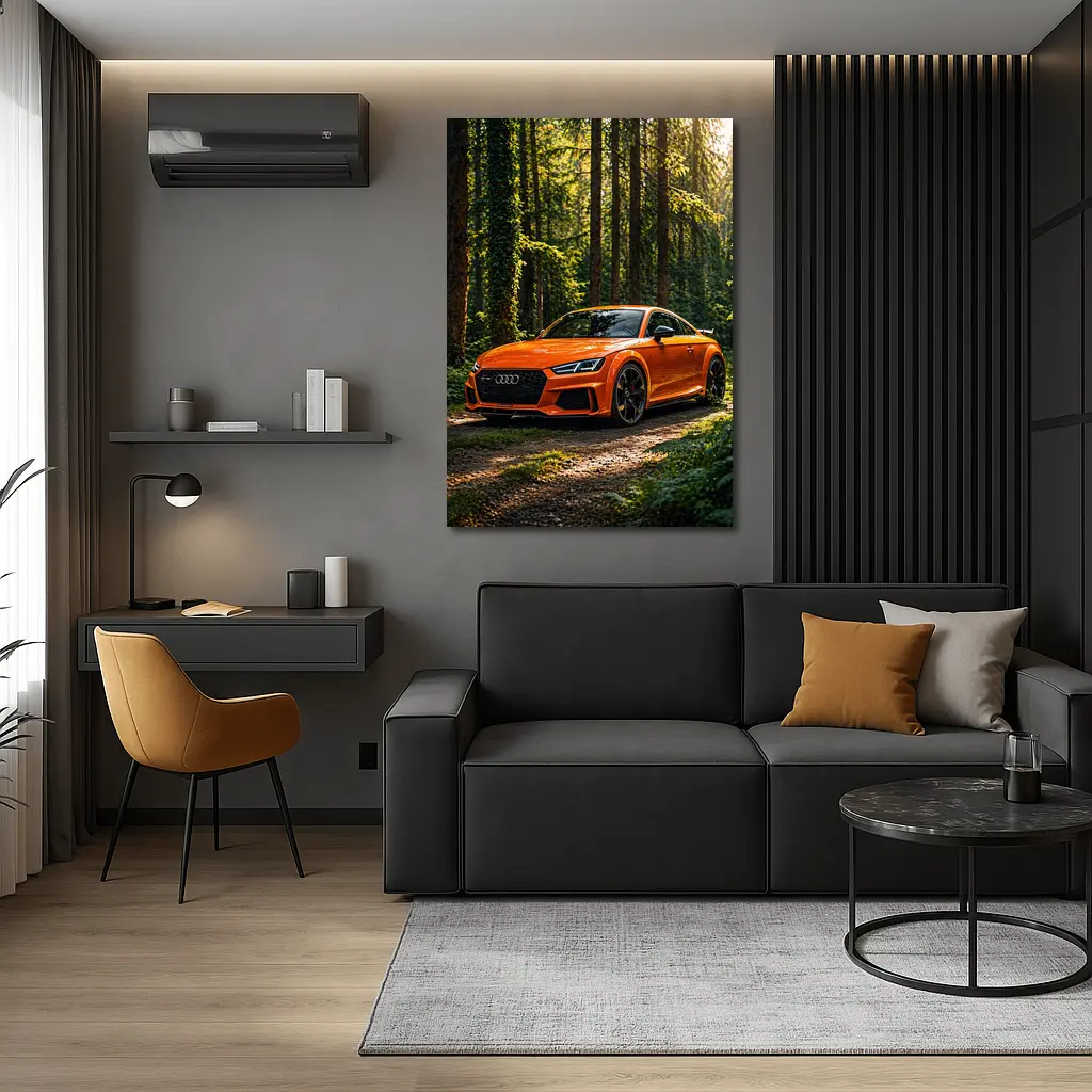 Audi TT RS Orange Forest Sunlight – Wall Art