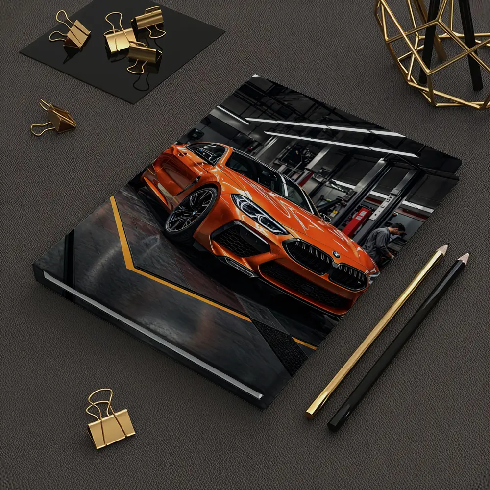 BMW M8 Orange Coupe Auto Service Garage – Notebooks