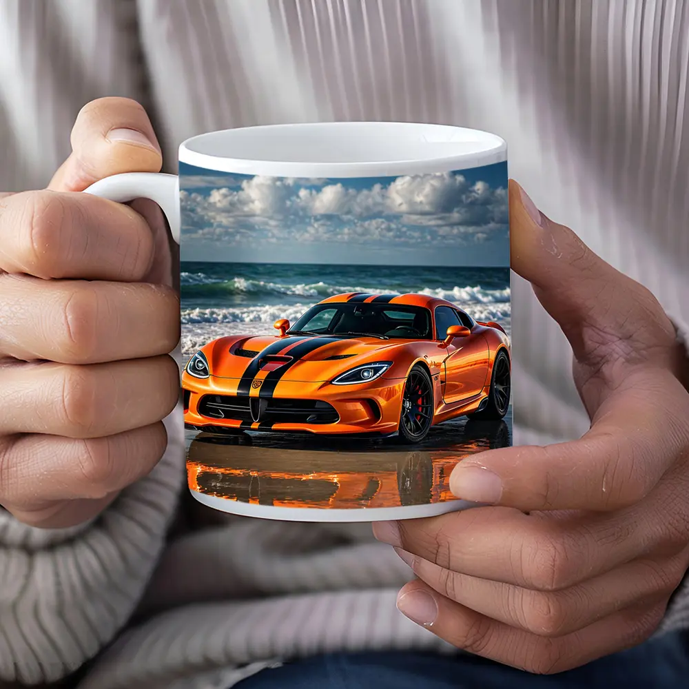 Dodge Viper Orange Black Stripes Beach – Mugs