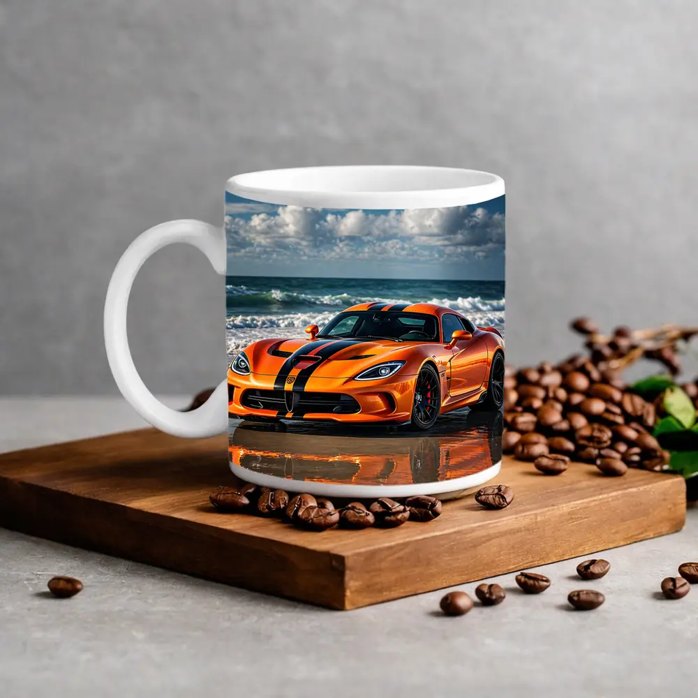 Dodge Viper Orange Black Stripes Beach – Mugs