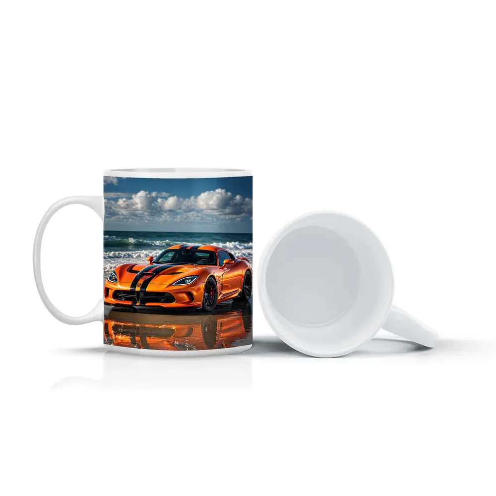 Dodge Viper Orange Black Stripes Beach – Mugs