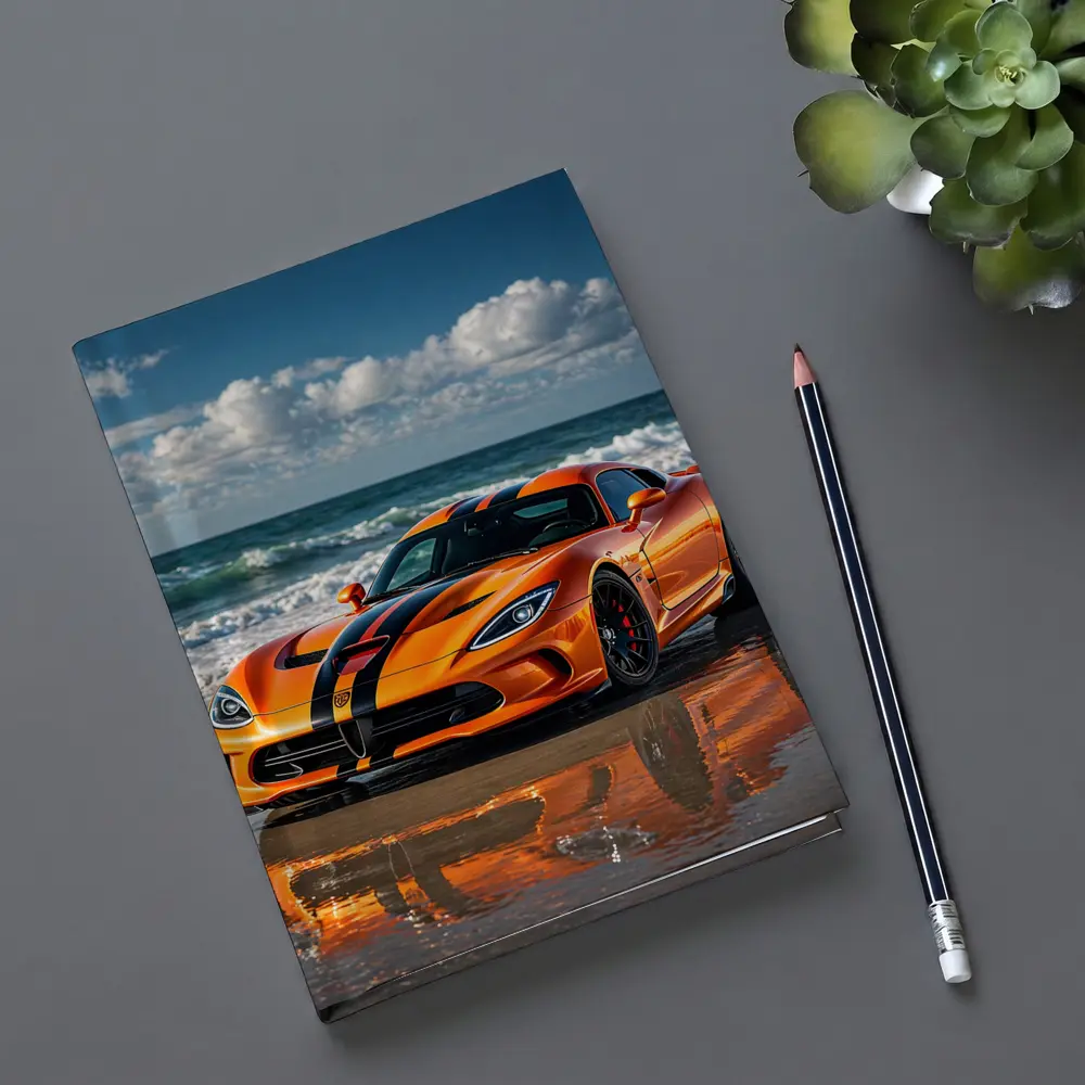 Dodge Viper Orange Black Stripes Beach – Notebooks
