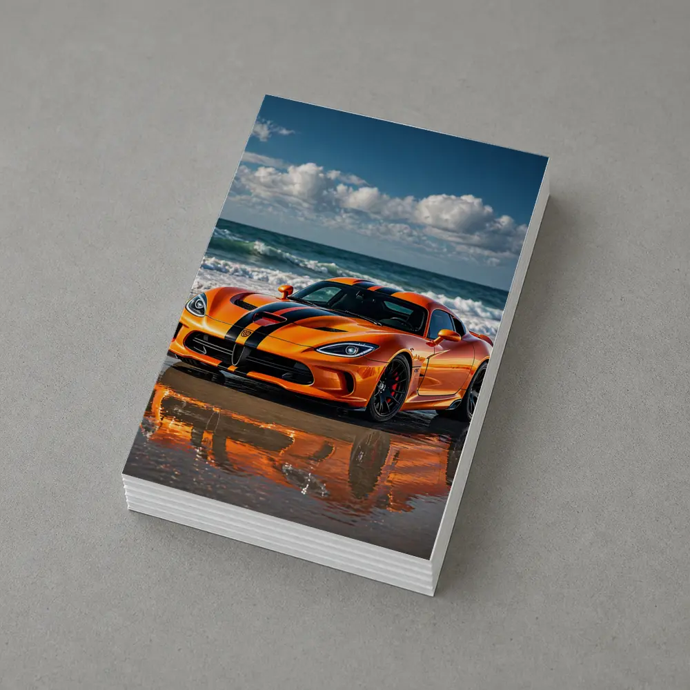 Dodge Viper Orange Black Stripes Beach – Postcards