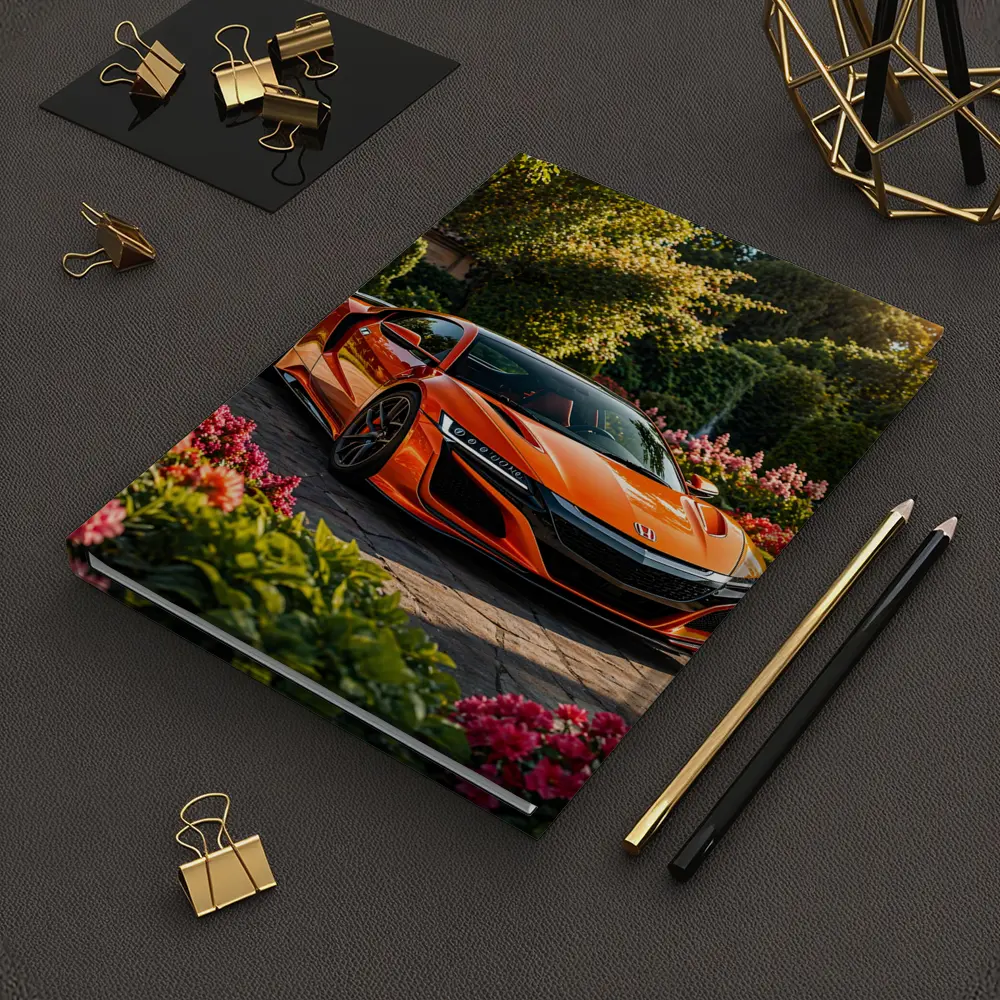Acura NSX Orange Sports Car Garden Setting – Notebooks