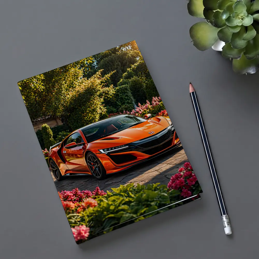 Acura NSX Orange Sports Car Garden Setting – Notebooks