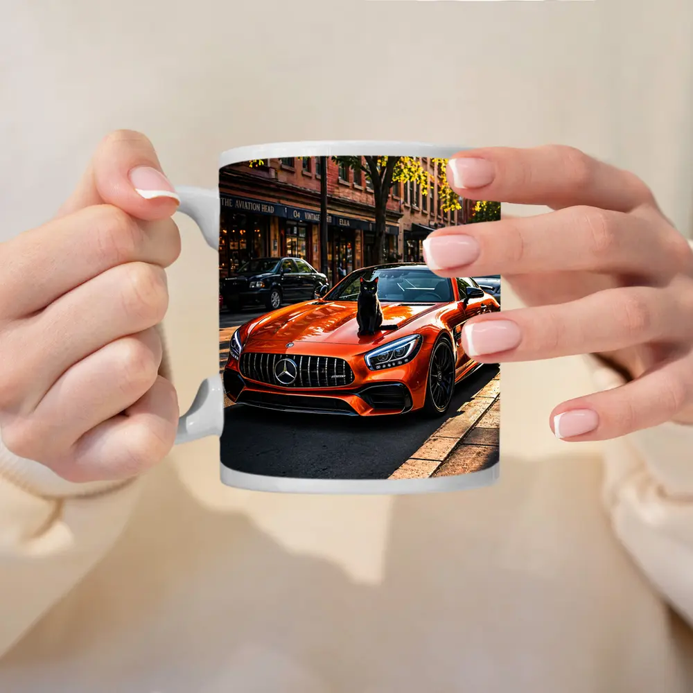 Orange Mercedes AMG GT Black Cat Street – Mugs