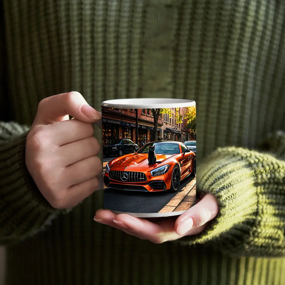 Orange Mercedes AMG GT Black Cat Street – Mugs