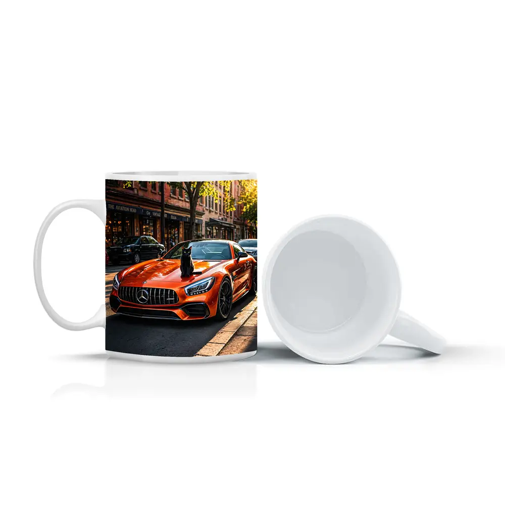 Orange Mercedes AMG GT Black Cat Street – Mugs