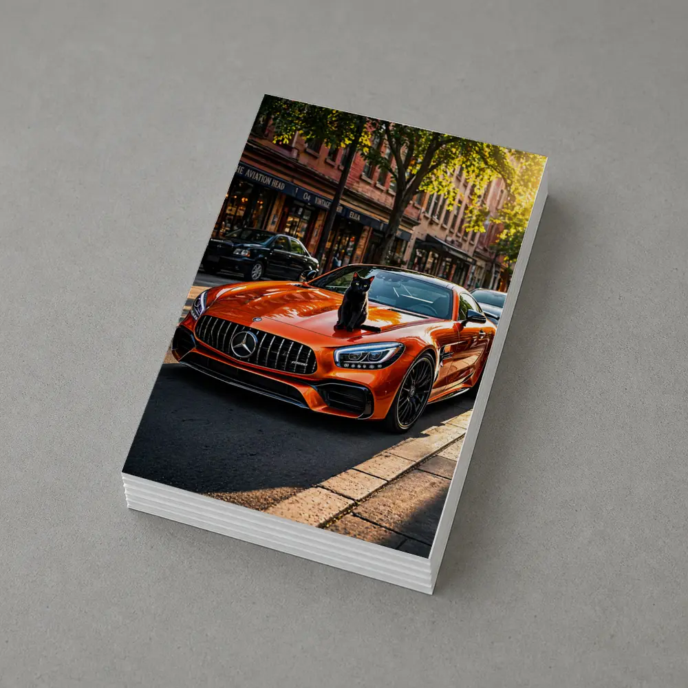 Orange Mercedes AMG GT Black Cat Street – Postcards