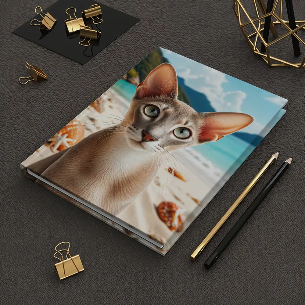 Oriental Shorthair Cat on Tropical Beach – Notebooks