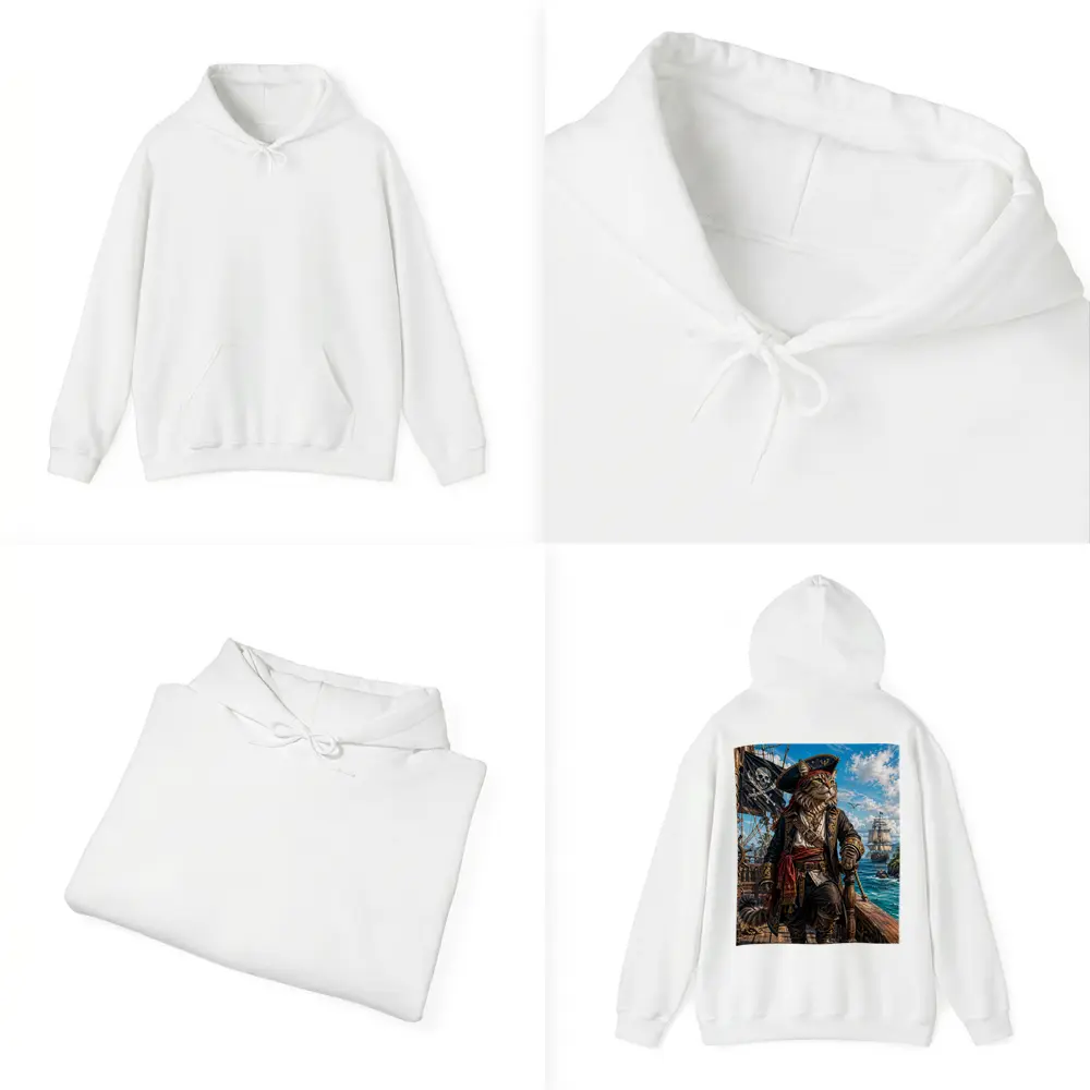 Pirate Cat Captain On Caribbean Ship – Hoodies
