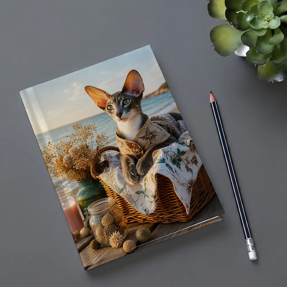 Oriental Shorthair Cat Cozy Beach Basket – Notebooks